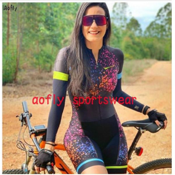 

racing sets 20 colors women's long sleeved skinsuit go pro team cycling jumpsuit sister triathlon roadbike mtb clothing summer, Black;blue