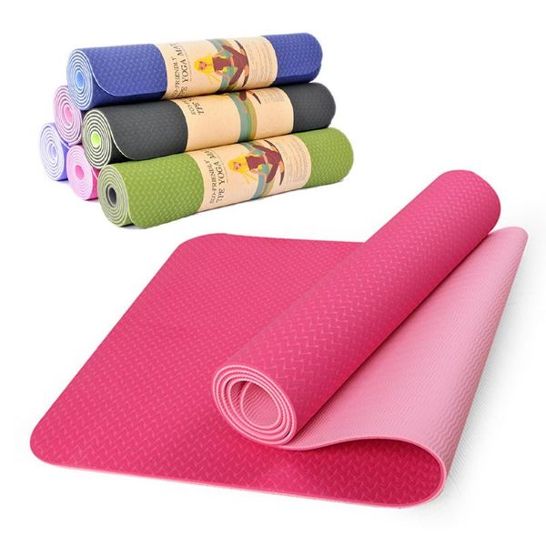 

yoga mats tpe fitness environmental tasteless colchonete gymnastics 183*61 with 6 mm