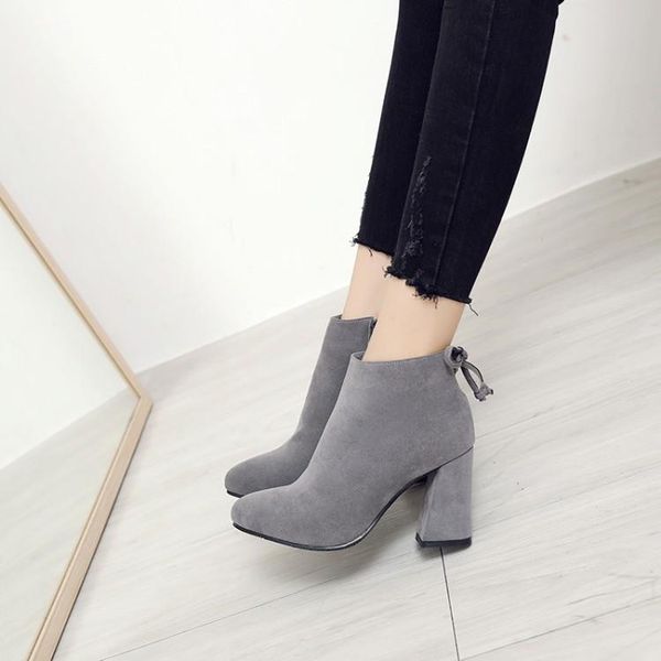 

boots oversized shoes 9 10 11 12 women ankle for ladies woman winter round head side zipper, Black