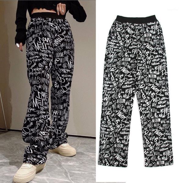 

men's pants version we11done full printed graffiti letters logo terry elastic waist trousers smlxl, Black