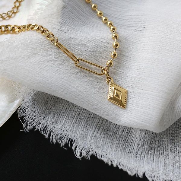 

charm bracelets bohemian diamond bead bracelet summer versatile resort style titanium steel gold plating color retention, Golden;silver