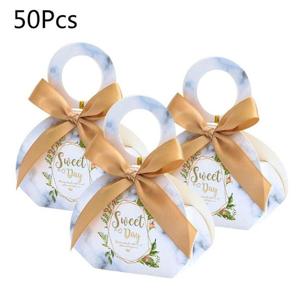 

50/100pcs wedding candy box with ribbon candy packaging boxes wedding souvenirs birthday party christmas baby shower favors lxac
