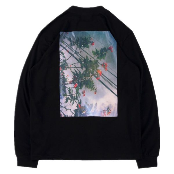 

flower of god essentials and bird p california long sleeve crew neck t-shirt fog, White;black