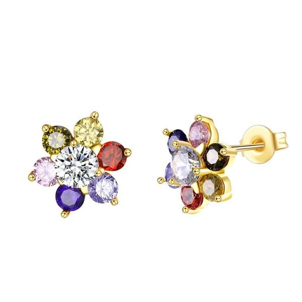 

stud fashion jewelry elegant creative flower shape ear earrings valentine's day xmas gift, Golden;silver