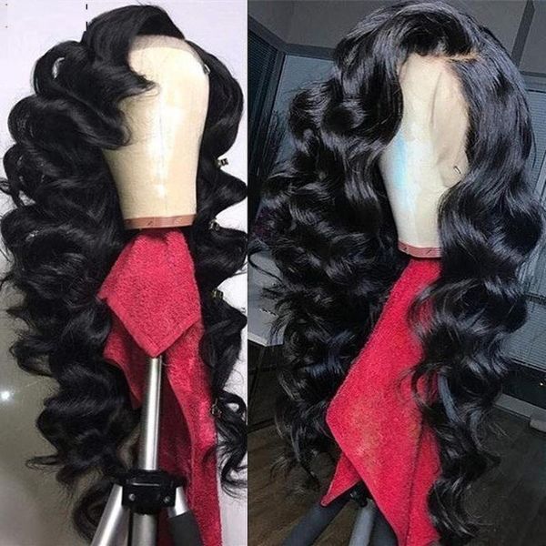 

synthetic wigs deep wave jet blake wig glueless heat temperature hair for black women with baby middle ratio daily