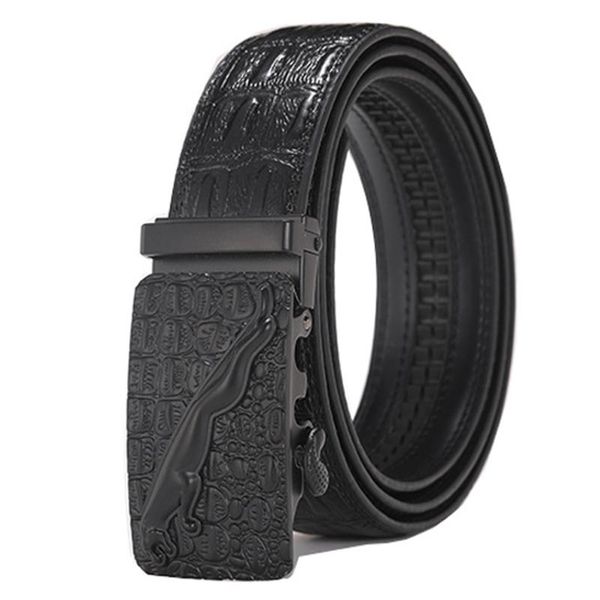 

belts 140cm crocodile pattern men's lengthening belt automatic buckle genuine leather men large size designer, Black;brown