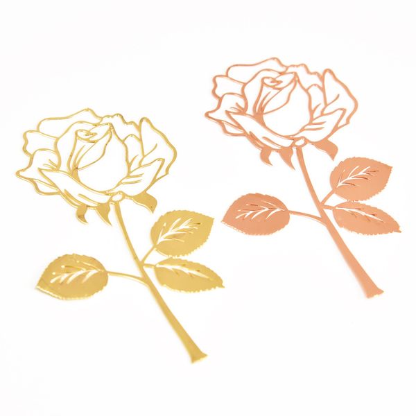 

2 colors metal bookmark hollow exquisite rose bookmark simple elegant page markers assorted book markers my-inf 0641 766 k2