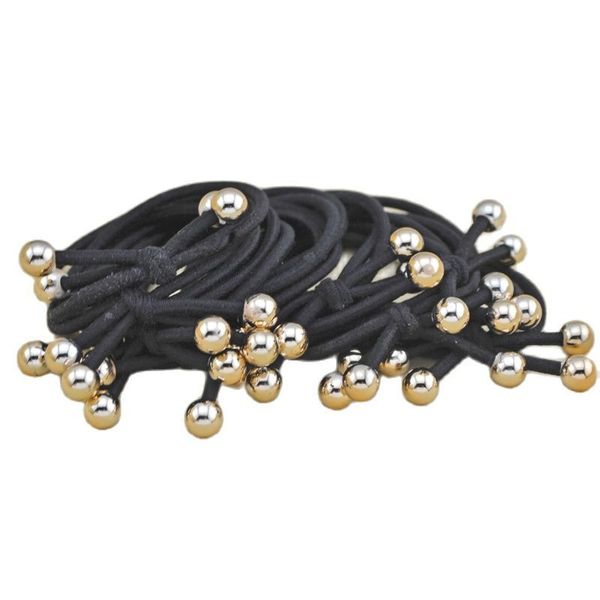 Viele 100 Stück goldene Kugel-Haarbänder, doppellagig, Pferdeschwanz-Halter, elastische Gummi-Accessoires, Mädchen-Frauen-Krawattengummi