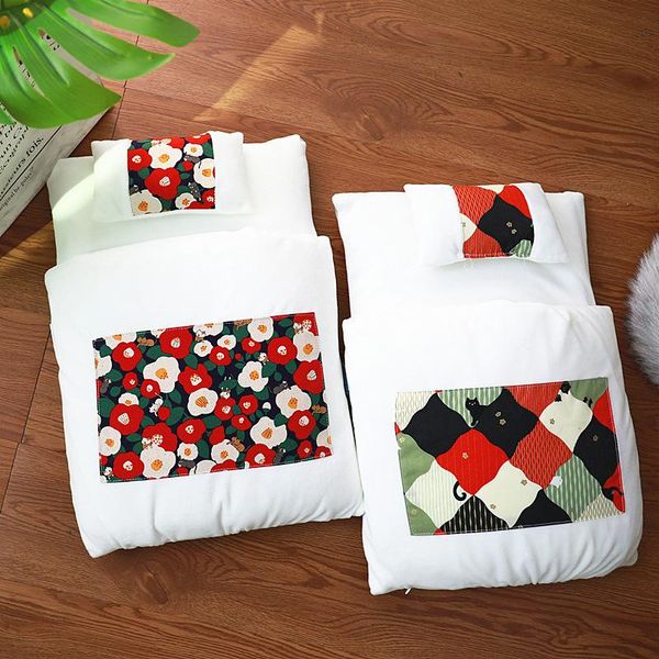 

cat beds & furniture sleeping bag cuddle cave bed dog winter self-warming pet house with pillow japanese futon for puppy small kitten dogs