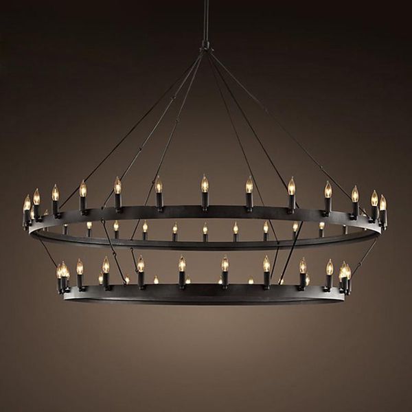 

pendant lamps samurai chandelier american iron art retro industrial wind loft restaurant bar clothing store double circle candle