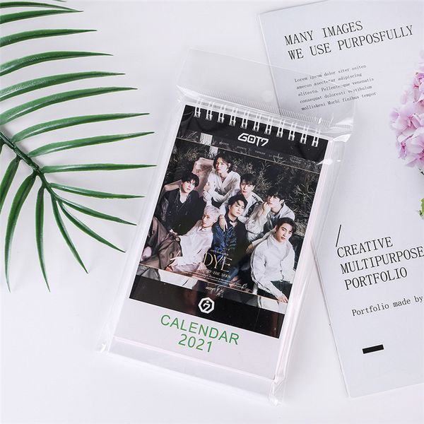 

kpop bangtan boys treasure 2021 new year table calendar twice got7 desk calendar agenda organizer planner book 2021 calendar