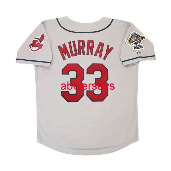 

stitched custom eddie murray 1995 world series grey road jersey add name number baseball jersey, Black