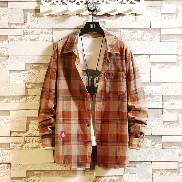 

2021 plaid men's shirts long sleeves new spring autumn plus oversize m-5xl kfl4, White;black