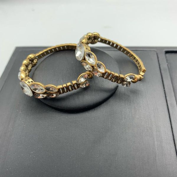 

hoop & huggie fashion retro vintage elegant stud earrings leaves grain crystal pendant women jewelry gift eardrop, Golden;silver