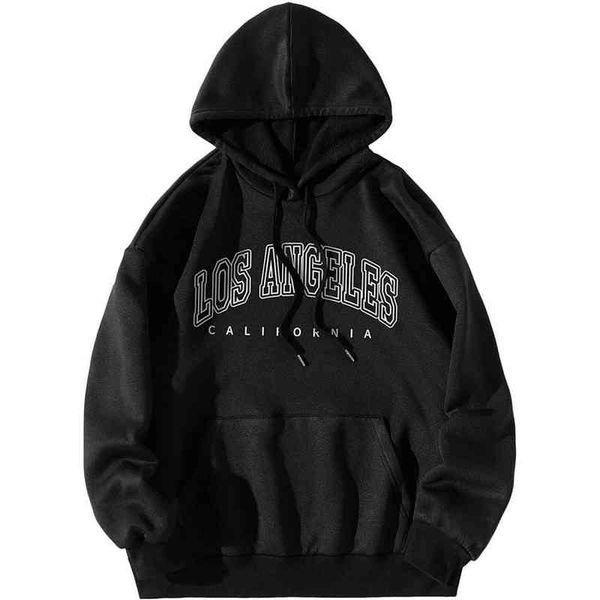 

women's hoodies & sweatshirts female graphic letter printed around the neck long sleeve hoodies with purse string hoodie streetwear ove, Black