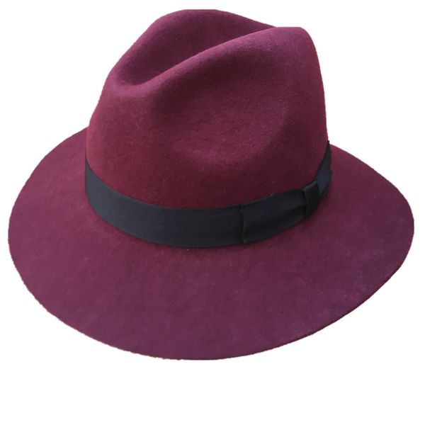 

2021 new red fedora hat for men women felt material cap cw0x, Blue;gray