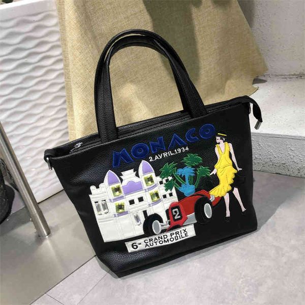 

bag holderletife / lottifei women's 2021 new hand korean hand stitched contrast embroidery fashion baghandbag hook