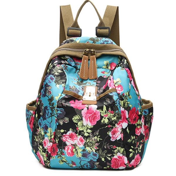 

backpack brand double shoulder bag european fashion women bags floral female waterproof original printed graffiti lady back