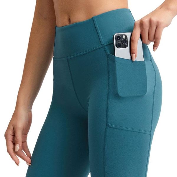 

yoga outfits solid sports shorts for pocket gym cycling female fitness short high waist workout naked running sport leggings, White;red