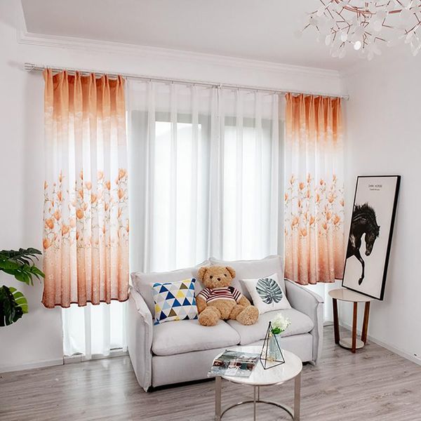 

2021 curtains modern floral tulle curtains living room for bedroom kitchen