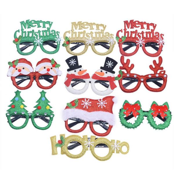 

christmas decorations merry santa claus snowman frame glasses kids toy party 2021 year decor