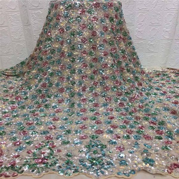 

ribbon 2021 design african lace fabric for wedding dress french with sequins fashion nigerian, Pink;blue