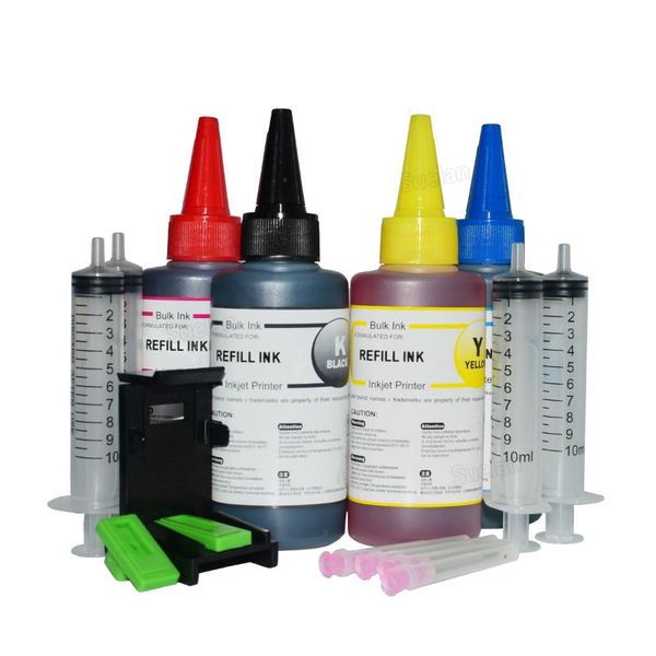 

ink refill kits for 62 cartridge xl pixma envy 5540 5544 5640 5542 7640 5546 officejet 250 5740 5742 200 printer dye 100ml