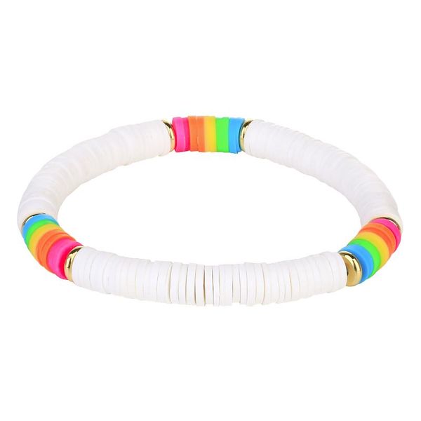 

beaded, strands kelitch colorful polymer clay 6mm bead white bracelet strand chain wrap cuff lucky handmade beach friendship bracelets 2021, Black