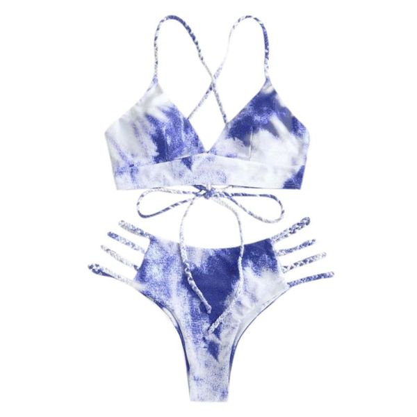 

handmade kintting bikini set women swimwear 2021 new high waisted print bathing suit push up girls swimsuit beachwear