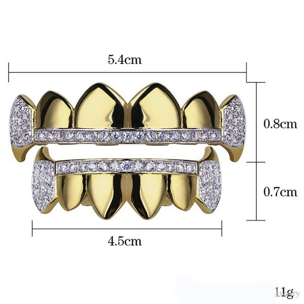 

new hip hop teeth grillz zircon cz teeth grillz dental grills halloween jewelry gift wholesale for rap rapper, Black