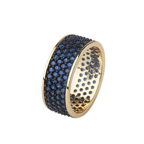 

new fashion full pave cz ring for men/women gold color charm round ring multicolor crystal classic hip hop jewelry for gifts, Silver