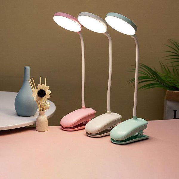 

led table lamp with clip flexo desk lamp touch stepless dimming usb rechargeable eye protection reading light beside