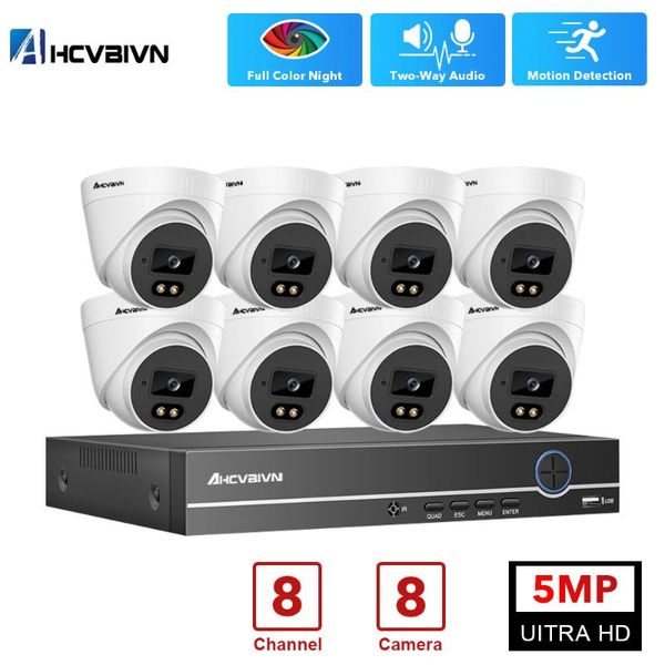 

5mp 8ch poe nvr kit cctv surveillance camera system outdoor color night vision poe dome security camera system set 5mp xmeye