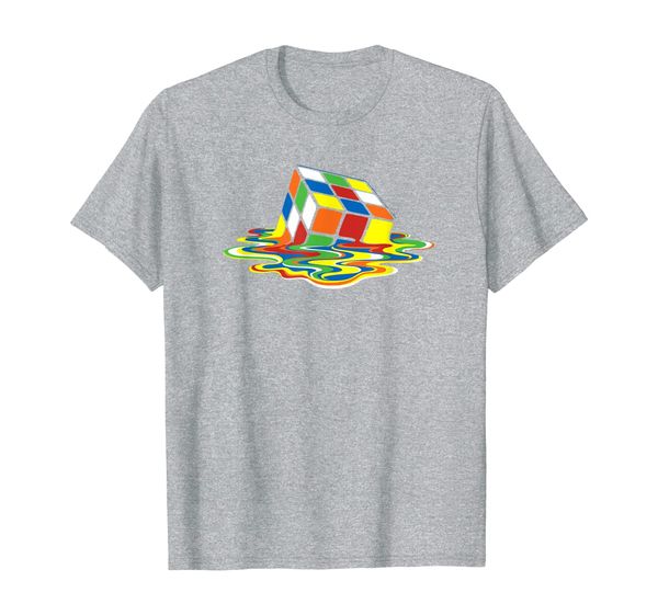 

classic melting rubik cube puzzle lovers gifts t-shirt, White;black