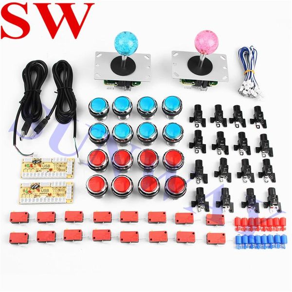 

game controllers & joysticks arcade diy led kit with zero delay usb encoder to pc games 4 way joystick + 12v illuminated push buttons
