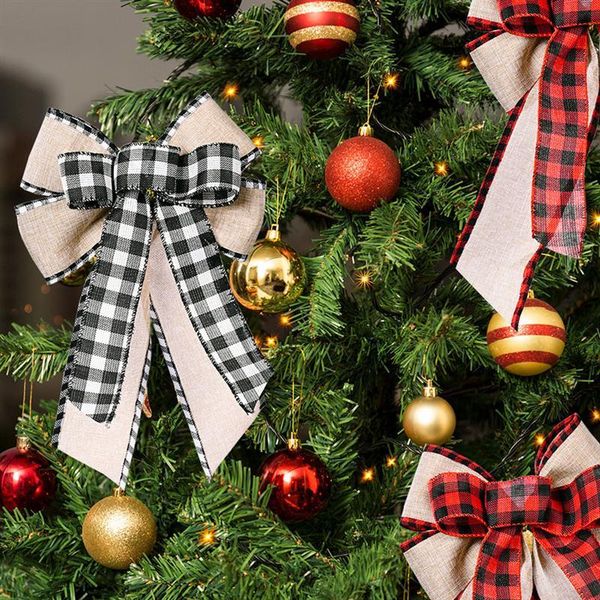 

christmas decorations 2pcs bowknot xmas tree hanging ornaments bows (assorted color)