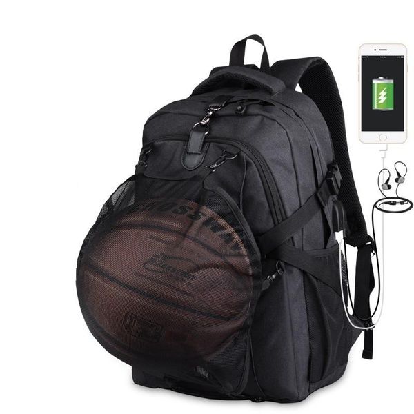 

backpack fashion usb casual student practical basketball bag tide oxford waterproof outdoor sports