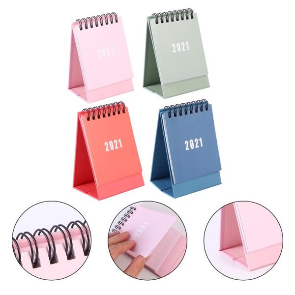

notepads 4pcs color mini desk2021 calendar daily schedule planner desk, Purple;pink
