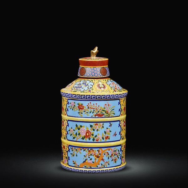 

vases jingdezhen ceramics candlestick yongzheng enamel color jar living room home decoration antique wine cabinet handicraft ornament