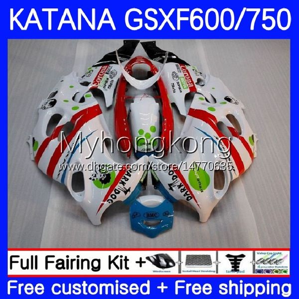 Kit carrozzeria per SUZUKI KATANA GSXF750 GSXF 600 750 CC GSX600F 03 04 05 06 07 18No.53 600CC GSX750F GSXF-750 Bianco rosso verde GSXF600 750CC 2003 2004 2005 2006 2007 Carene OEM