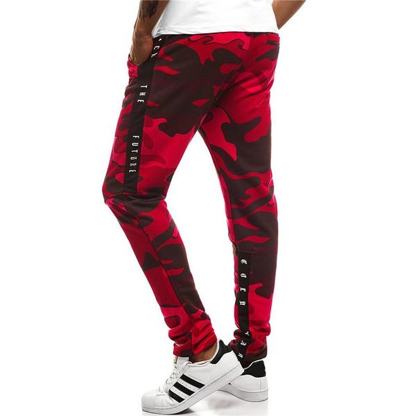 

mens camouflage fashion casual pants patchwork sweatpants male cargo pants trousers size s-3xl, Black