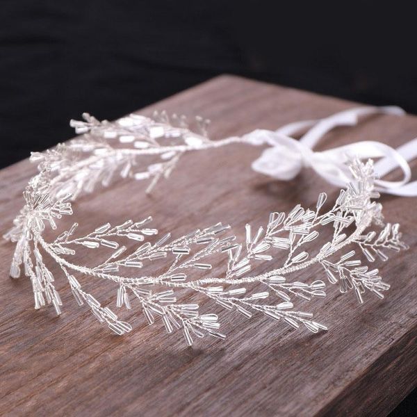 

hair clips & barrettes bridal wedding temperamental headwear with ribbon girls sweet beauty band ladies luxury crystal jewelry accessories, Golden;silver