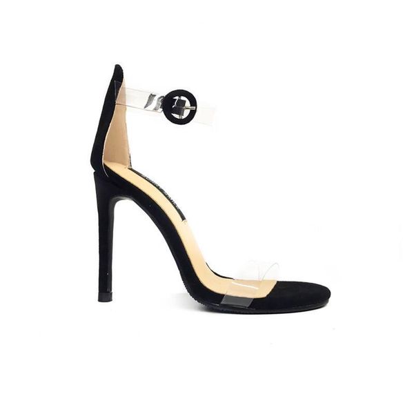

sandals brand women summer shoes high heels leather peep toes buckle strap woman party black sandalia mujer arrival de