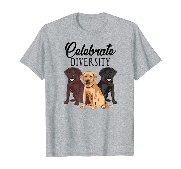 

funny labrador retriever dog t-shirt celebrate diversity, White;black