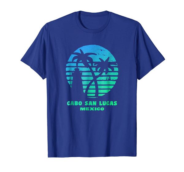

cabo san lucas, mx - lighthouse, palms seagull souvenir tee, White;black