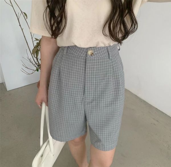 

women's shorts hzirip chic summer shorts for party, chess, retro, loose, geometric, high waist, vintage, casual, streetwear, long leg,, White;black