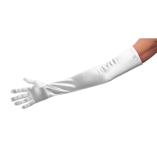 

bridal gloves women's evening party long satin finger formal banquet wedding opera gift white 1pair colorful