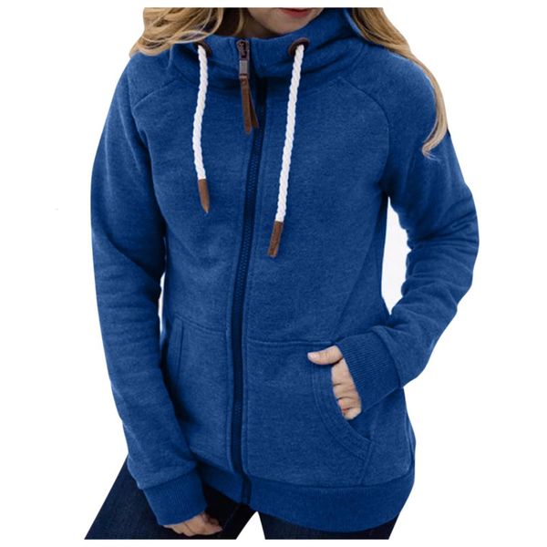 

women fashion solid jacket zipper pocket sweatshirt long sleeve coat suitable for autumn or winter daily comfortable#35, Black