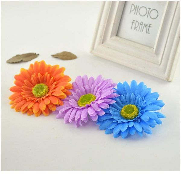 

10pcs artificial gerbera daisy silk flowers heads for home wedding car party decorative diy wreath material festival si jlllbl