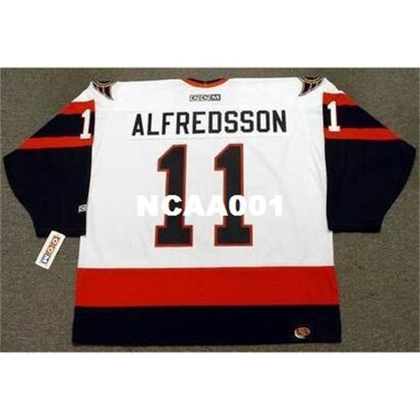 

001s #11 daniel alfredsson ottawa senators 2007 ccm retro hockey jersey or custom any name or number retro jersey, Black
